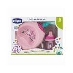 Chicco Conjunto Papa Colher + Copo + Pratos 6M+ Rosa