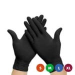 Luvas Nitrilo Preto Reforçado S/Pó 100un