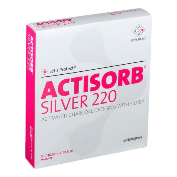Actisorb Silver Penso Carvao 10,5x10,5cm 10un
