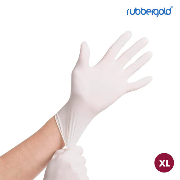 Luvas Látex sem pó - XL Rubbergold 100 Un