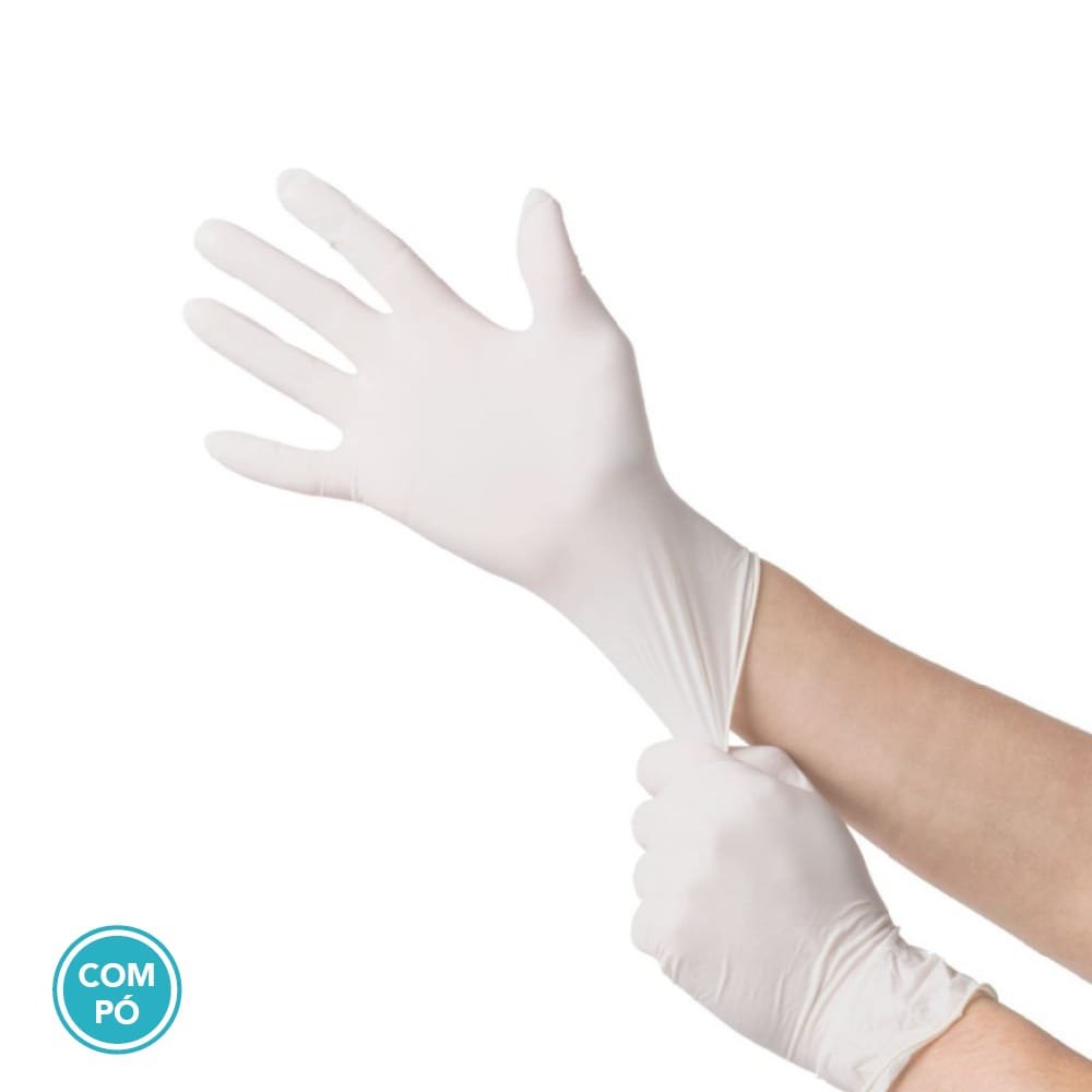 Luvas Cirúrgicas Luvas Latex com Pó 50 pares (1) Luvas Cirúrgicas Estéreis Latex C/Pó 50un - Image 1