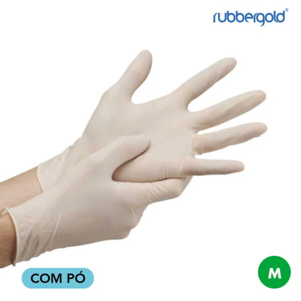 Rubbergold Luva Látex com Pó M 01